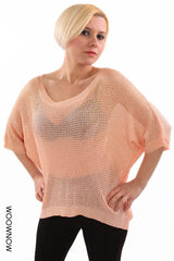 Ariel Batwing Waffle Mesh Knit Top