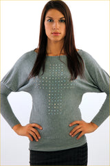 Embellished Cross Fine Knit Jumper