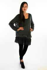 3 Pieces: Jumper, Tunic and Knitted Collar