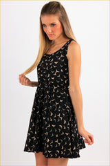 Birds Print Mini Dress